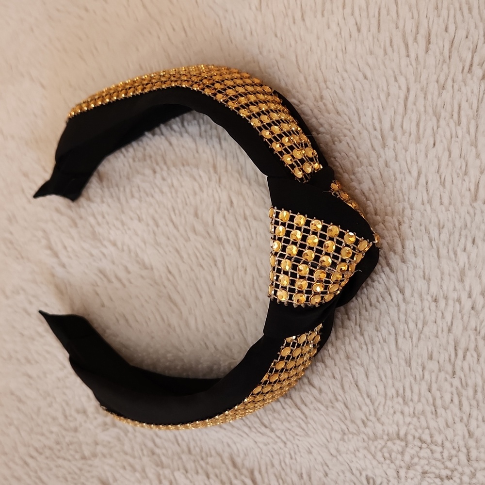 Womens Gold and Black Headband